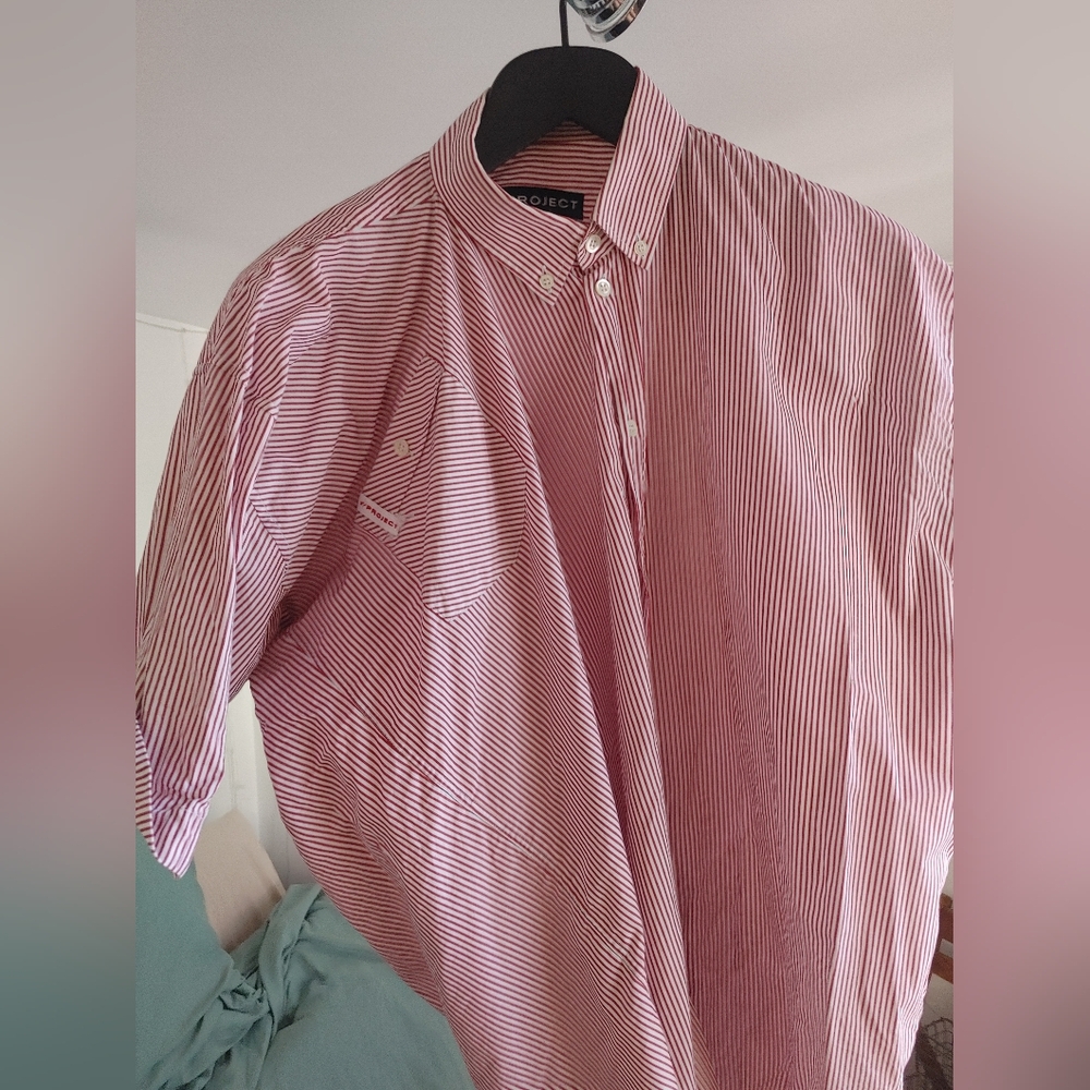 Y/Project Orvis Men's Classic Red and White Striped Shirt